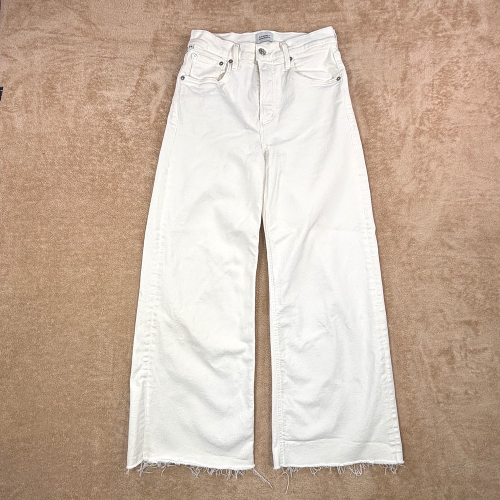 Citizens of Humanity Lyra High Rise Wide Leg White Jeans 2140-1816 Size 25